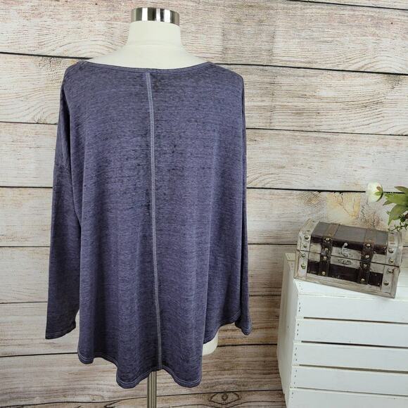 NWT Free People Split Sides Raglan Tee Purple Small - Picture 3 of 8